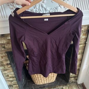 Aritzia Deep Purple Long Sleeve Top